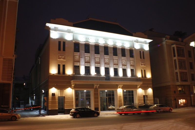 Подсветка здания городская панорама Казани
